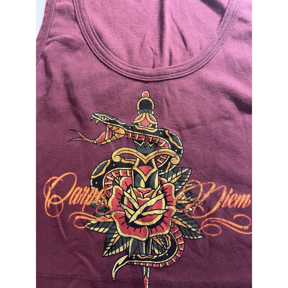 urban outfitters Women's Medium carpe diem crop top Maroon With Designs